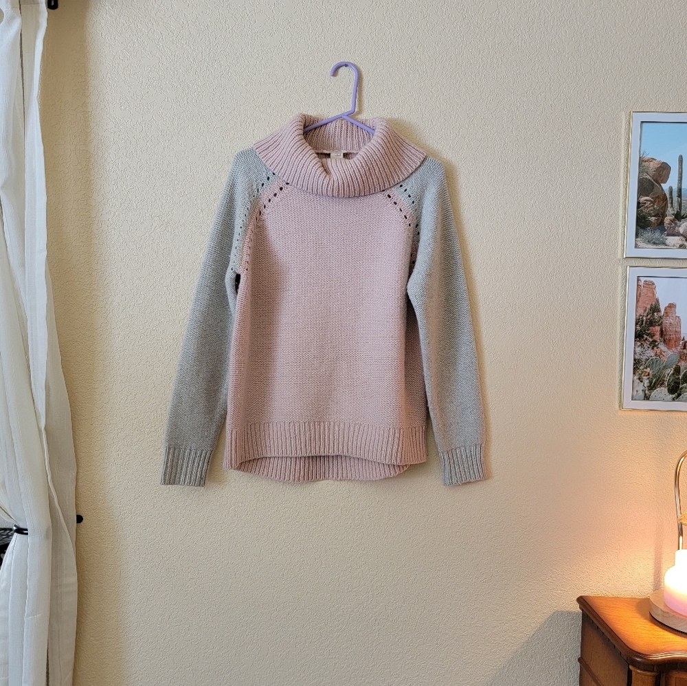 Sundance Turtleneck Sweater Color Block Wool Blen… - image 1